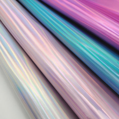 Espelho laser PU de couro e couro falso impermeável Gradiente refletor prata