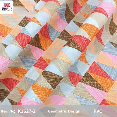 0.8mm Design Geométrico Colorido Couro de PVC Para Bolsa de Mão Caixa de Embalagem Caixa de Telefone Decoração Uso