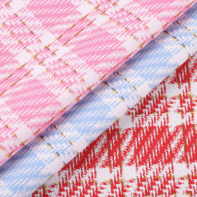 0.7mm Couro sintético de PVC para sacos Grelha de fio de ouro