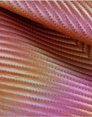 Saco de couro artificial de PVC de diamantes em gradiente colorido Material de tecido de couro