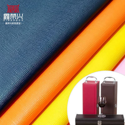 Couro Sintético Artificial de Grão Cruzado PVC para Carteira, Embalagem, Capa, Sapatos, Caderno, Tecido de Couro