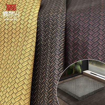 Pvc Big Mat Weave Pattern Couro sintético Artificial Embalagem Carteira Caixa de sapatos Notebook Tecido de couro falso