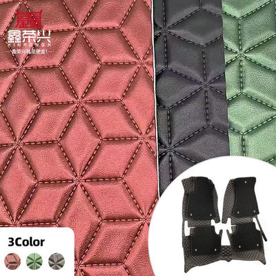 Custom PVC Diamond Embroidery Quilted Perly Synthetic Leather Needle Punch Foam para Car Seat Cover Sofa Tecido de Couro Falso