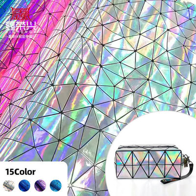 Especializado PU espelho laser triangulação de couro sintético bagagem bolsa de mão sapatos bolsa cosmética tecido de couro