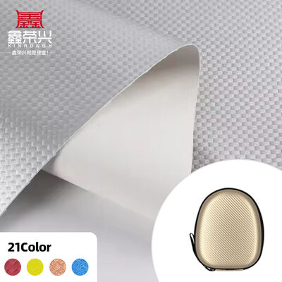 Fibra de carbono PU elástica de palha estofado de grão de couro sintético para sacos de roupa fones de ouvido caixa de manga tecido de couro falso