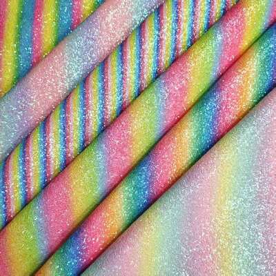 Couro sintético de PVC com padrão verificador de glitter arco-íris para bolsas, sapatos e artesanato