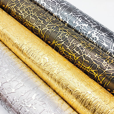 Caixa de embalagem de couro da série dourada de couro de PVC em relevo não tecido