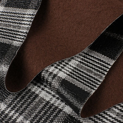 Conforto Bolsa de mão falsa de couro PU estilo escocês Plaid fundo de veludo macio