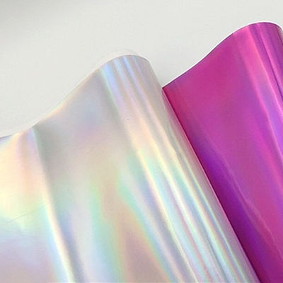 Espelho laser PU de couro e couro falso impermeável Gradiente refletor prata