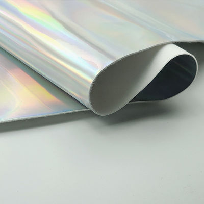 Espelho laser PU de couro e couro falso impermeável Gradiente refletor prata