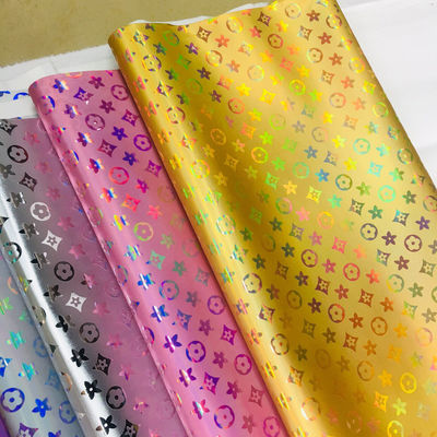 Bolsa de mão Laser Grave PU Couro colorido Flor do Pentágono Couro artificial PU