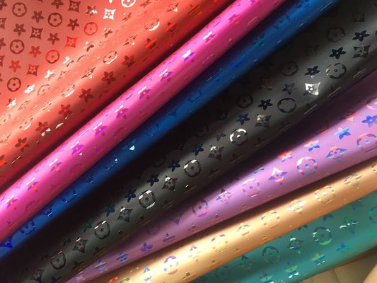 Bolsa de mão Laser Grave PU Couro colorido Flor do Pentágono Couro artificial PU