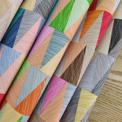 0.8mm Design Geométrico Colorido Couro de PVC Para Bolsa de Mão Caixa de Embalagem Caixa de Telefone Decoração Uso