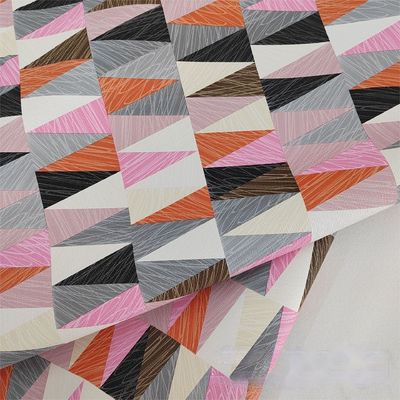 0.8mm Design Geométrico Colorido Couro de PVC Para Bolsa de Mão Caixa de Embalagem Caixa de Telefone Decoração Uso