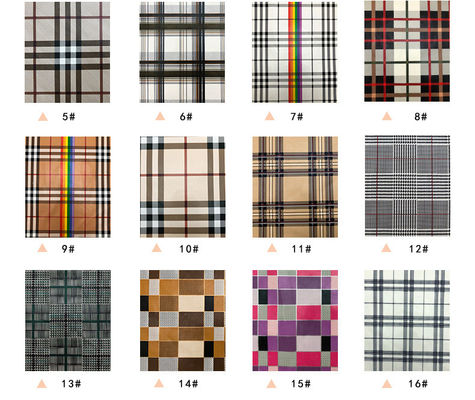 Custom Soft PU Synthetic Leather Cloth Elastic Bottom Classic Plaid Pattern
