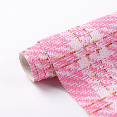 0.7mm Couro sintético de PVC para sacos Grelha de fio de ouro