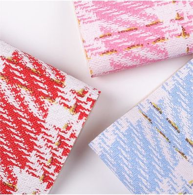 0.7mm Couro sintético de PVC para sacos Grelha de fio de ouro