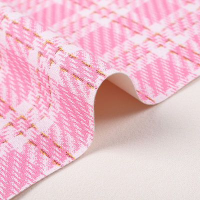 0.7mm Couro sintético de PVC para sacos Grelha de fio de ouro