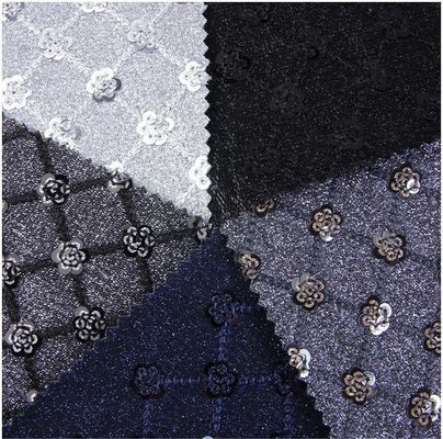 Sequin Flor Brilhante Brilhante PU Couro Eco-friendly 100% Couro Poliuretano