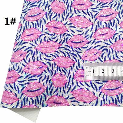 Impressão rosa PU de couro poliuretano Glitter Dia dos Namorados Forma de amor Gretel