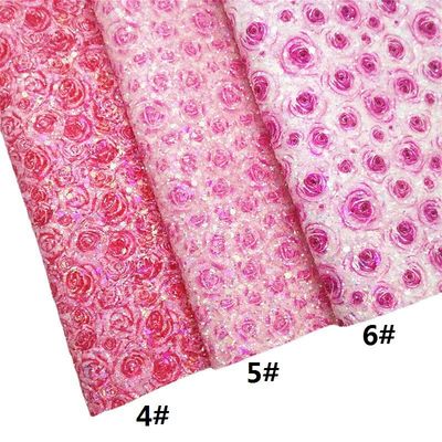 Rosa 100% PU de Couro Impresso Gretel Rose Flower Polyurethane Imitação de Couro