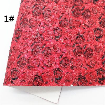 Rosa 100% PU de Couro Impresso Gretel Rose Flower Polyurethane Imitação de Couro