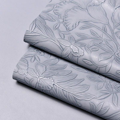 3D Retro Floral em relevo de PVC de couro escovado fundo para bolsa de mão embalagem caixa tecido decorativo Placemat Couro falso