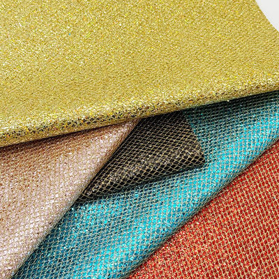 Tipo de malha Glitter grosso PVC de couro sintético Estiramento Material de couro falso para sacos de bagagem de sapatos embalagem Sofá revestimento exterior