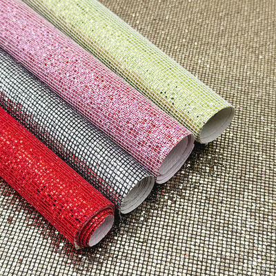 Couro Sintético PVC com Glitter Grosso para Sapatos, Joias, Artesanato, Malas, Embalagens, Caixas, Impermeável, Couro Falso Elástico