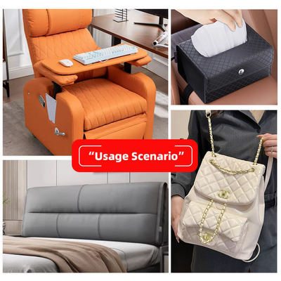 3 mm espessura PVC Quilted Esponja Suede Textura Couro Falso Anti-Rescate Impermeável para sofás Acessórios de móveis decorativos