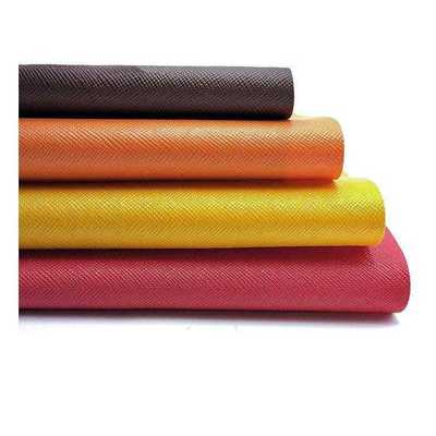 Couro Sintético Artificial de Grão Cruzado PVC para Carteira, Embalagem, Capa, Sapatos, Caderno, Tecido de Couro