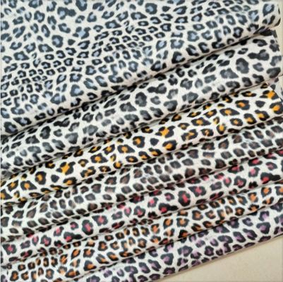 Couro Sintético Artificial com Estampa de Leopardo em PVC para Atacado para Bolsa, Caderno, Capa de Celular, Tapete de Mesa, Tecido de Couro Falso