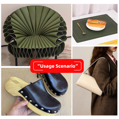 Materiais de couro sintético de dupla face com grão de lichia em PVC, em relevo, à prova d'água, para bolsa, esteira de mesa, cinto e fins decorativos