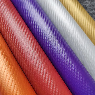 Cor brilhante Fibra de carbono falsa Grão Couro sintético PVC Calçado de couro artificial Travesseiro de carro Tecido decorativo interior