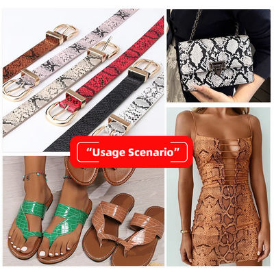 Impressão de filme de transferência de calor de pele de serpente PU Bolsa de mão de couro sintético Sapatos Carteira Decorar Cinturão Tecido de couro falso