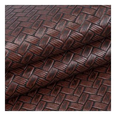 Pvc Big Mat Weave Pattern Couro sintético Artificial Embalagem Carteira Caixa de sapatos Notebook Tecido de couro falso