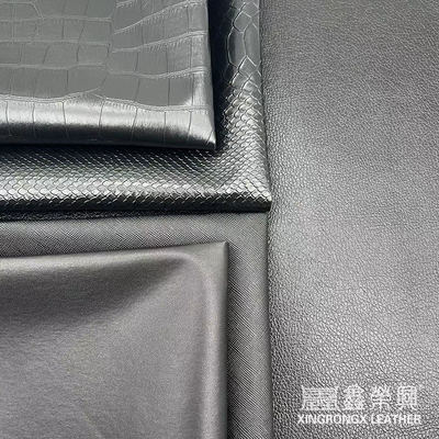 Atacado PVC Faux Couro Carteira Caixa Sapatos Caderno Lichia Animal Tecido Cruzado Padrão Artificial Couro Sintético