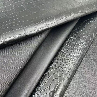 Atacado PVC Faux Couro Carteira Caixa Sapatos Caderno Lichia Animal Tecido Cruzado Padrão Artificial Couro Sintético