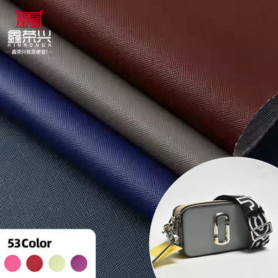 PVC Saffiano Cross Pattern Couro sintético para móveis 54" de largura