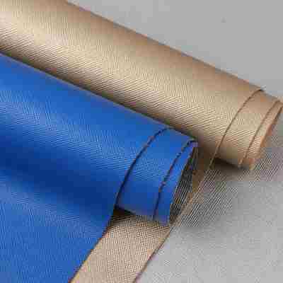 PVC Saffiano Cross Pattern Couro sintético para móveis 54" de largura