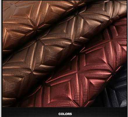 Tecido de couro sintético com padrão de grãos de PVC para assentos de automóveis e móveis