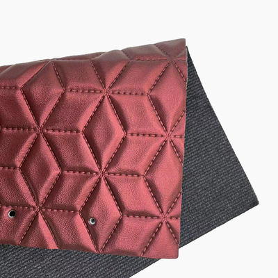 Custom PVC Diamond Embroidery Quilted Perly Synthetic Leather Needle Punch Foam para Car Seat Cover Sofa Tecido de Couro Falso