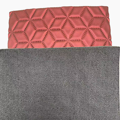 Custom PVC Diamond Embroidery Quilted Perly Synthetic Leather Needle Punch Foam para Car Seat Cover Sofa Tecido de Couro Falso