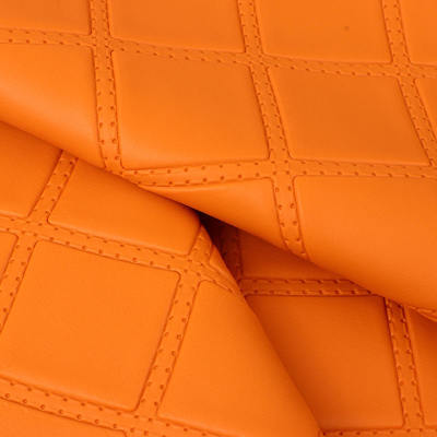 Couro Sintético Artificial Estilo Relevo Perfurado em Losango de PVC para Assentos de Carro, Sofá, Decoração de Bolsas e Tecido de Couro Falso