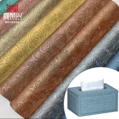 Couro Sintético Artificial com Estampa Floral em PVC para Carteira, Caixa, Sapatos e Caderno