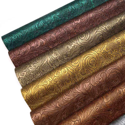 Couro Sintético Artificial com Estampa Floral em PVC para Carteira, Caixa, Sapatos e Caderno