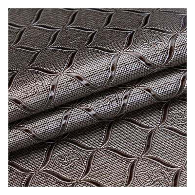 Venda por atacado Pvc Padrão Geométrico Brilhante Couro Artificial embalagem de couro sintético Caixa de carteira Caixa de notas Tecido de couro falso