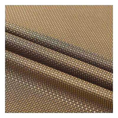 Tecido de couro sintético artificial com padrão de trama pequena, cor pérola metálica PVC, para embalagem, carteira, caixa, sapatos, caderno.