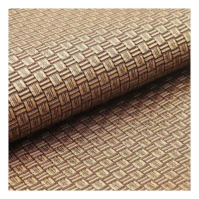 Atacado Pvc Latão Antigo Padrão de Tecido Couro Sintético Artificial Embalagem Carteira Caixa Sapatos Caderno Tecido de Couro Falso