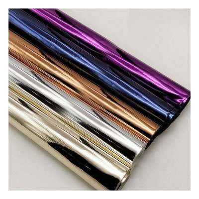 Sapatos sintéticos de alta qualidade Bolso de mão Caixa de notas Couro PU Arco-íris Holográfico Metálico Espelho Colorido Tecido de Couro